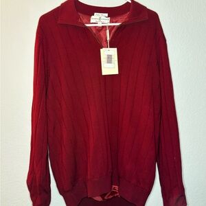Fairway & Greene Red Cardigan with Soft Knit and Relaxed Fit